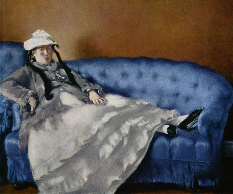 Portræt af Madame Edouard Manet på en blå sofa - Édouard Manet