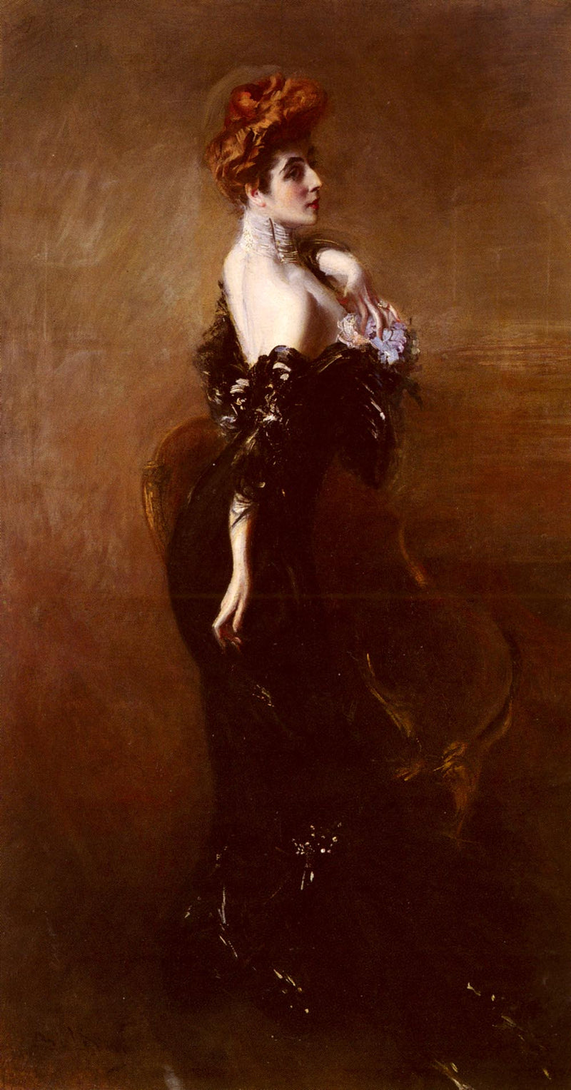 Portræt af Madame Pages i aftenkjole - Giovanni Boldini