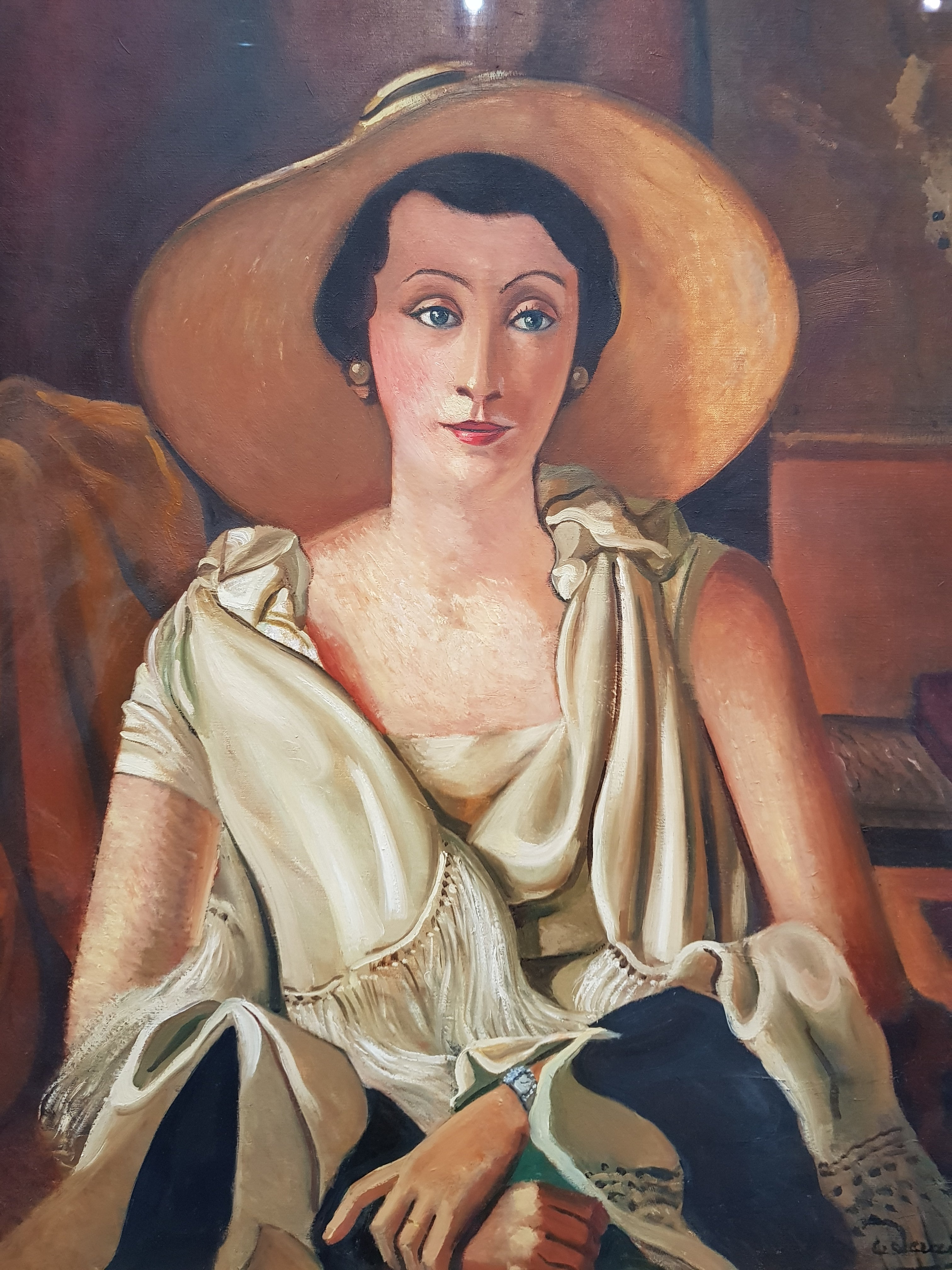 Portræt af Madame Paul Guillaume med stor hat - André Derain