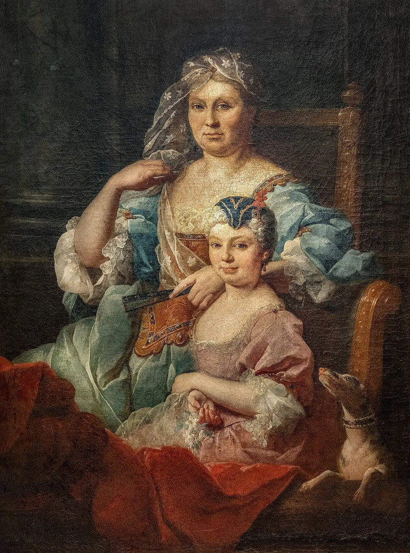 Portræt af Madame Poulhariez og hendes datter Anne - Pierre Subleyras