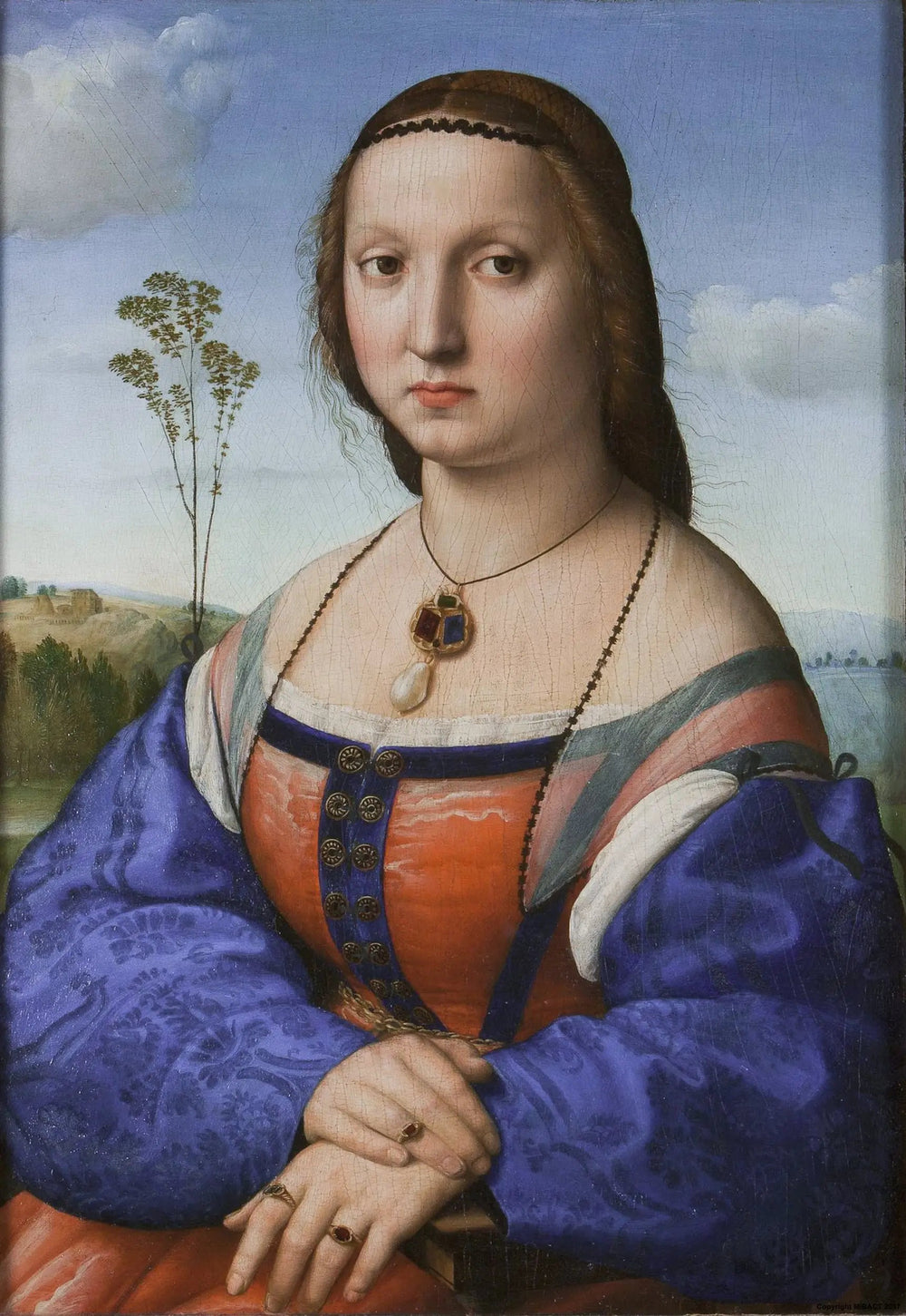 Reproduction du tableau « Portrait de Maddalena Doni - Raphaël Sanzio » par Alpha Reproduction en peinture à l’huile