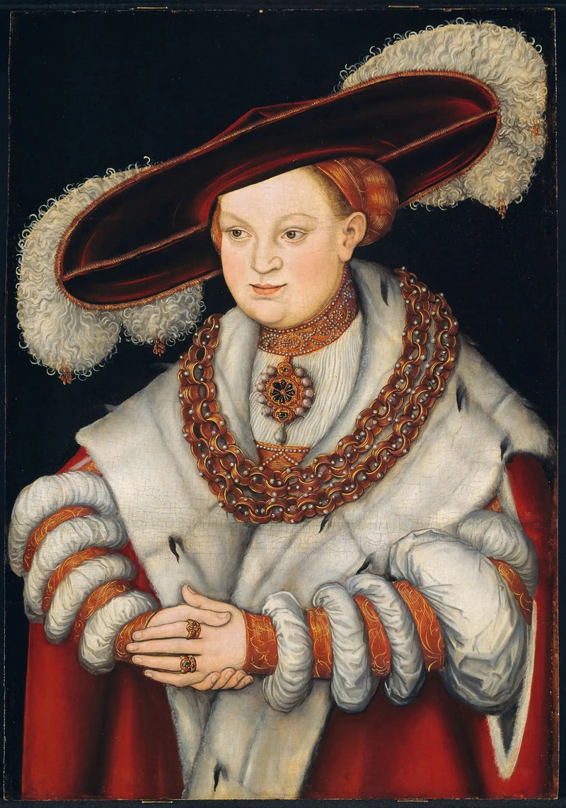 Portræt af Madeleine de Saxe, første hustru til kurfyrst Joachim II af Brandenburg - Lucas Cranach den Ældre