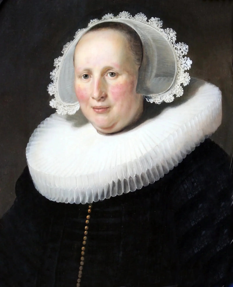 Portræt af Maertgen van Bilderbeecq, hustru til Willem Burggraeff - Rembrandt