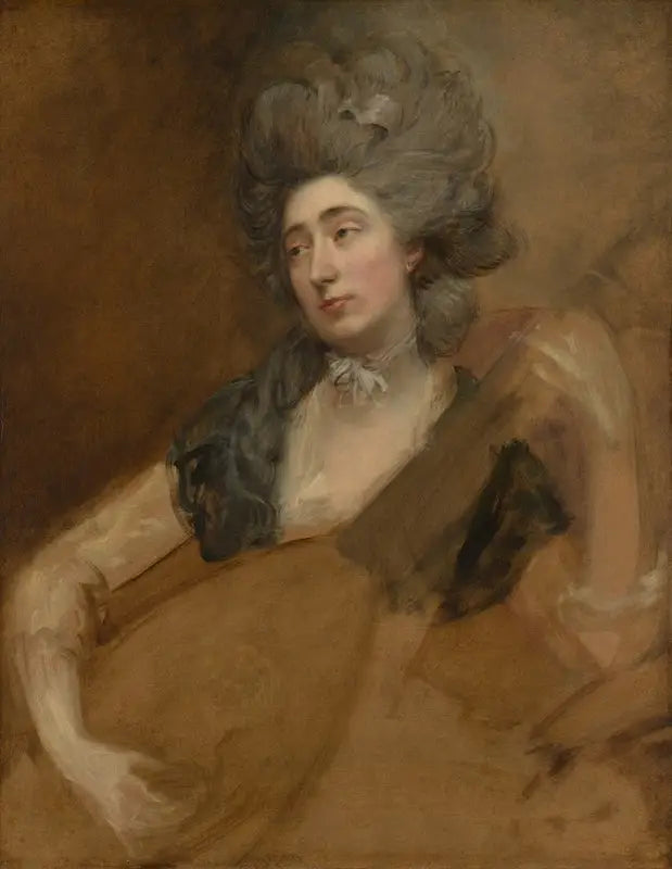Portræt af Margaret Gainsborough med en theorbe - Thomas Gainsborough