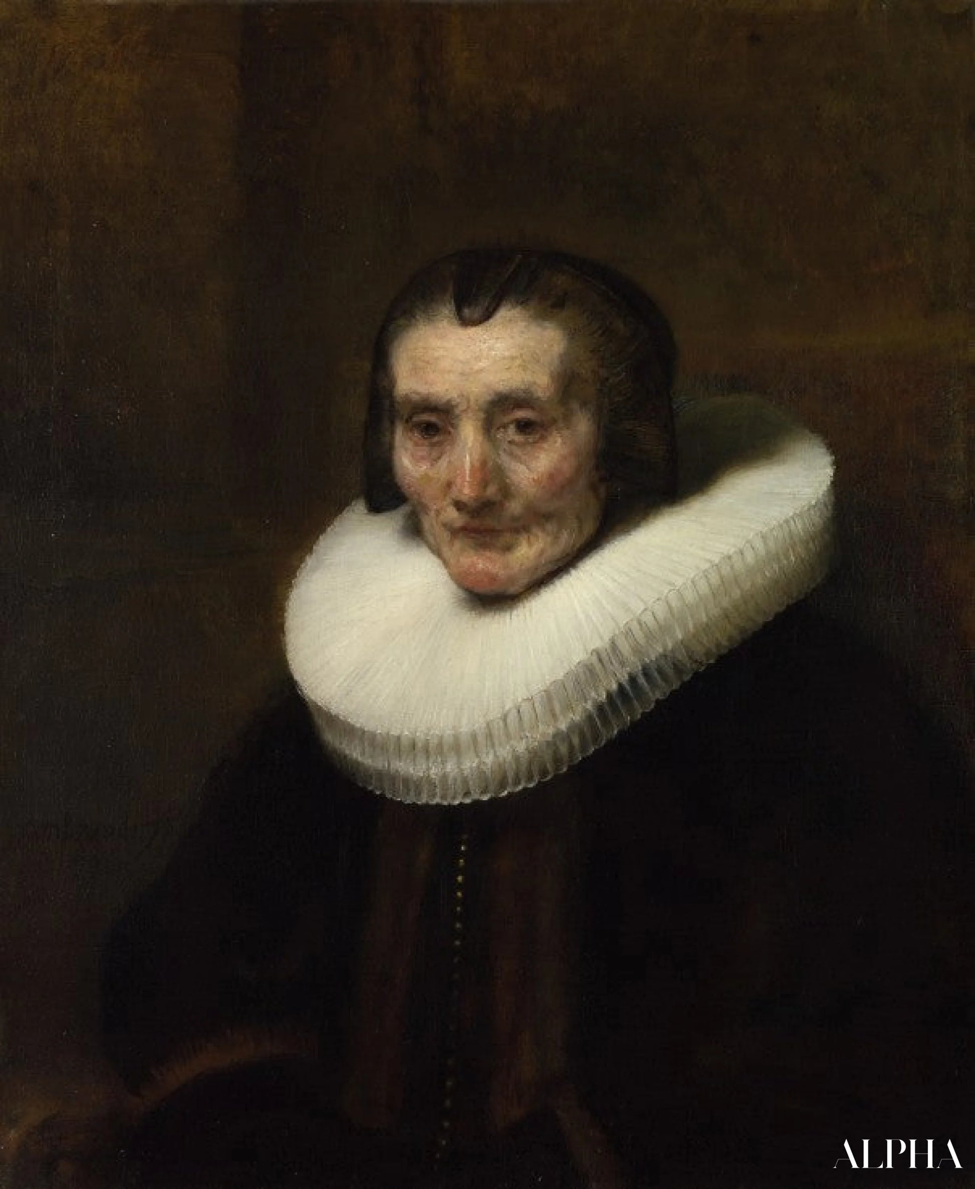 'Portræt af Margaretha de Geer, hustru til Jacob Trip - Rembrandt van Rijn - Reproduktioner af malerier og højkvalitets malerier'
