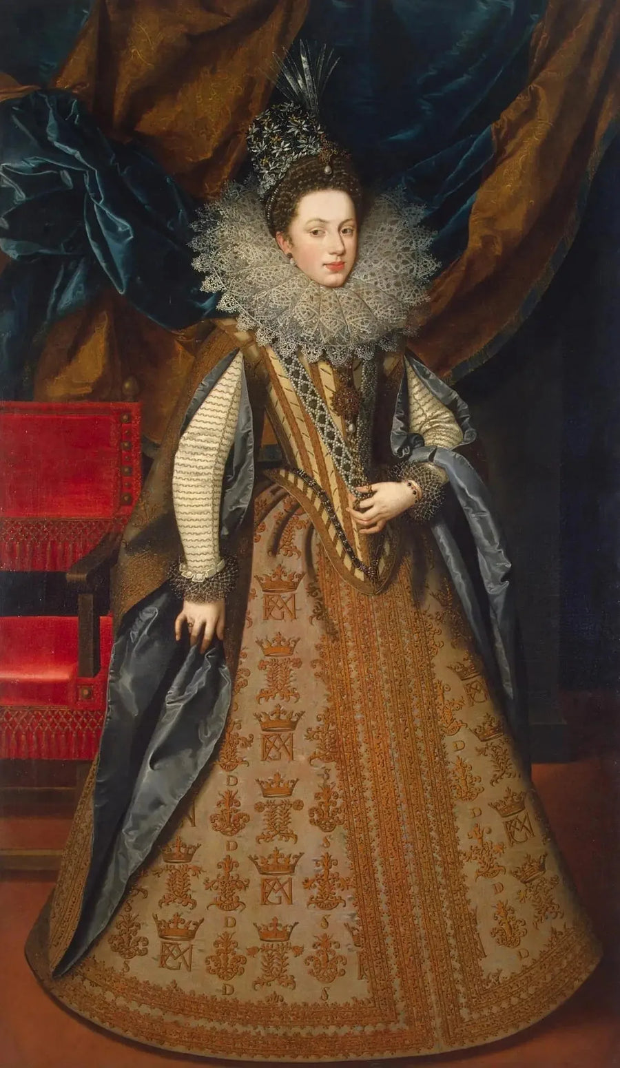 Portræt af Marguerite af Savoyen, hertuginde af Mantova - Frans Pourbus den Yngre