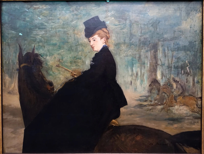Portræt af Marie Lefébure til hest - Édouard Manet