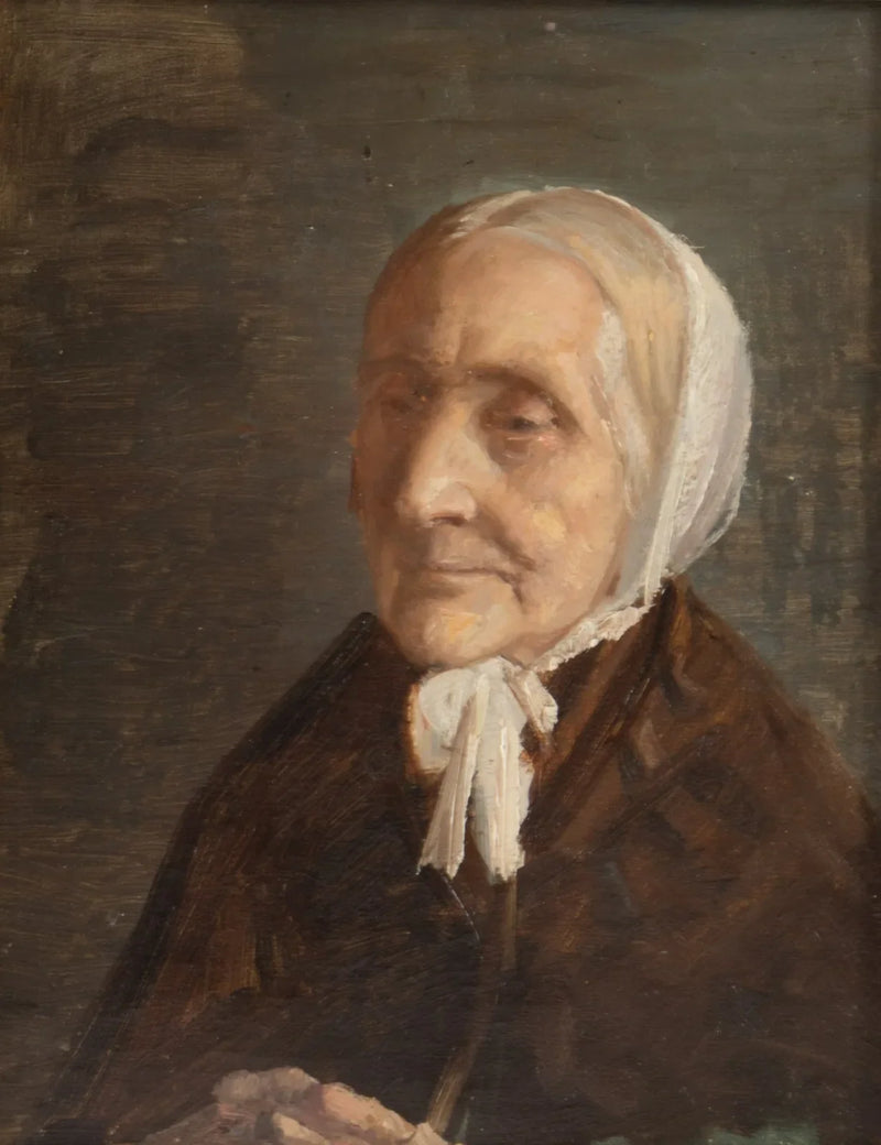 Portræt af fru Ane Hedvig Br��ndum. -Michael Peter Ancher