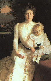 Portrait de Mme Benjamin Thaw et de son fils - Frank Weston Benson image 1 reproduction de peinture à l’huile