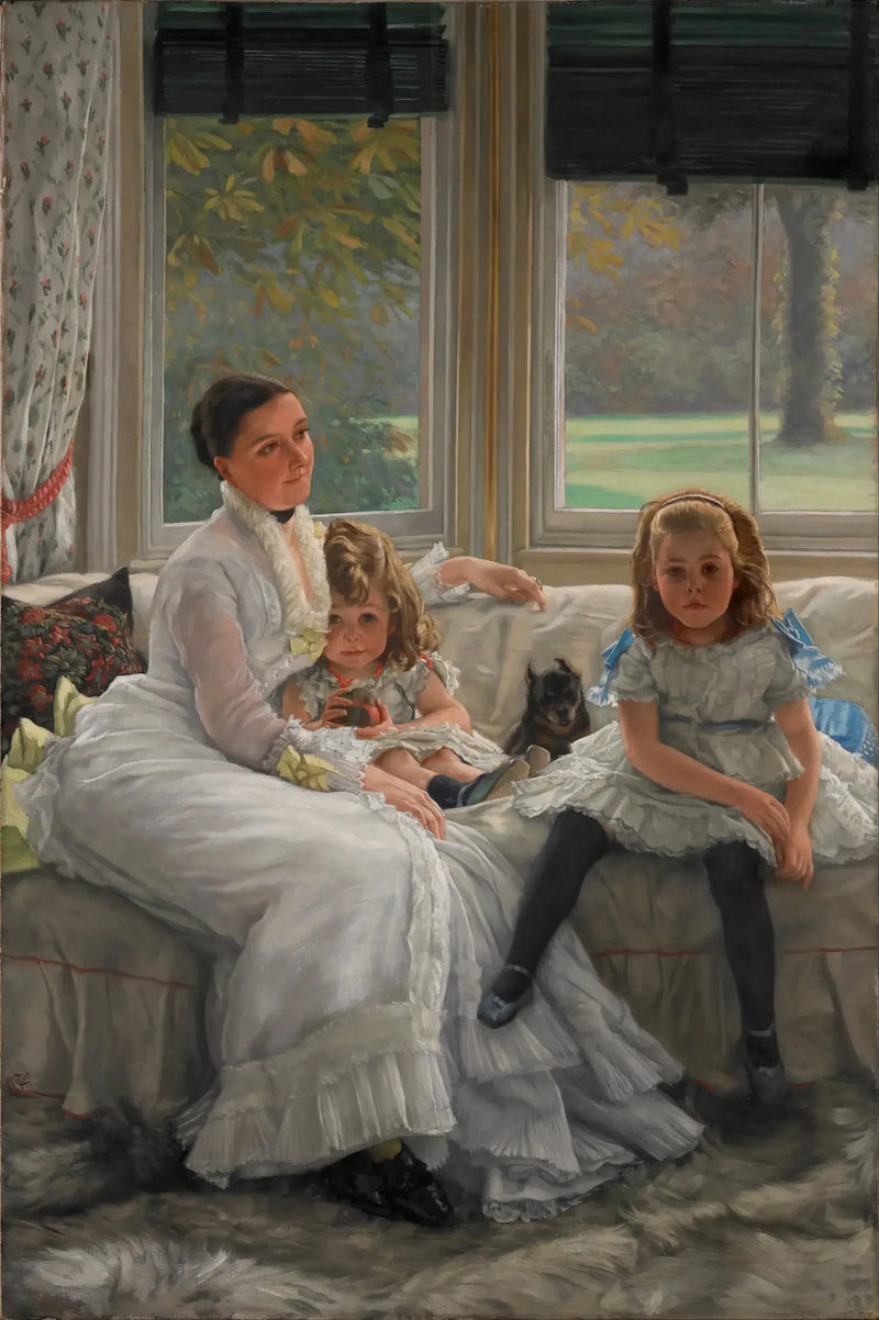 Portræt af fru Catherine Smith Gill og to af hendes børn - James Tissot