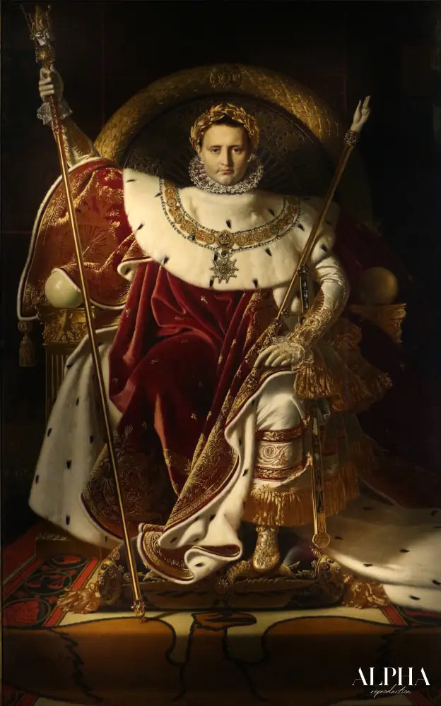 Portrait de Napoléon sur le trône impérial - Jean-Auguste-Dominique Ingres - Reproductions de tableaux et peintures haut de gamme