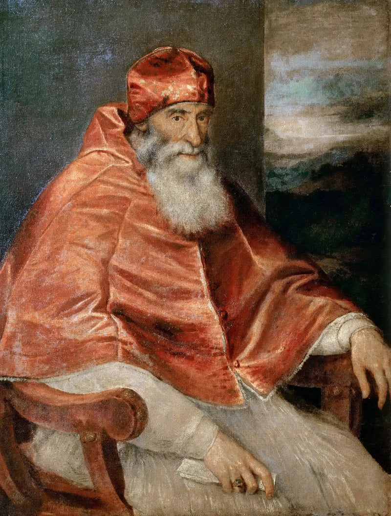 Paul III's portræt med camauro - Titian