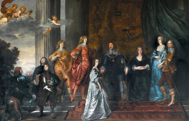 Portrait af Philip Herbert, 4. greve af Pembroke, af hans anden hustru Lady Anne Clifford, 14. baroninde af Clifford og af hans overlevende børn fra sit første ægteskab og Lady Mary Villiers - Antoine van Dyck