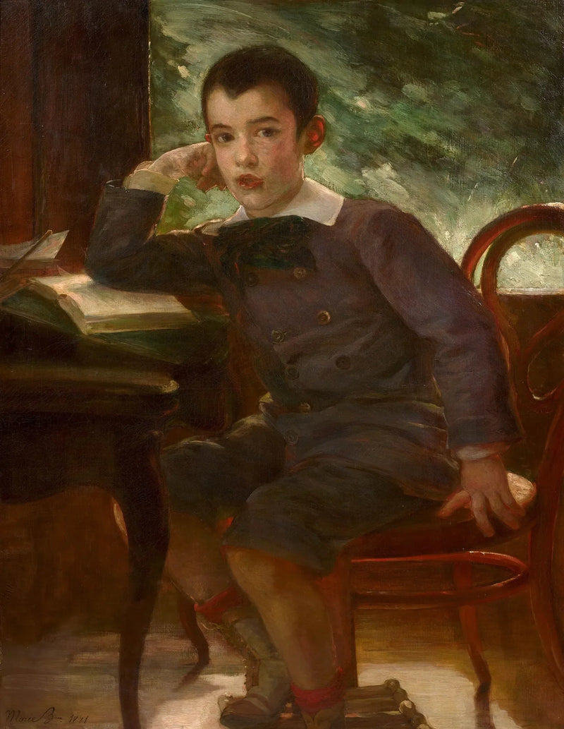 Portræt af Pierre Bracquemond som barn, søn af kunstneren - Marie Bracquemond