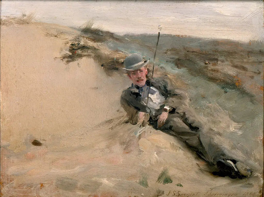 Portræt af Ralph Curtis på stranden i Scheveningen - John Singer Sargent