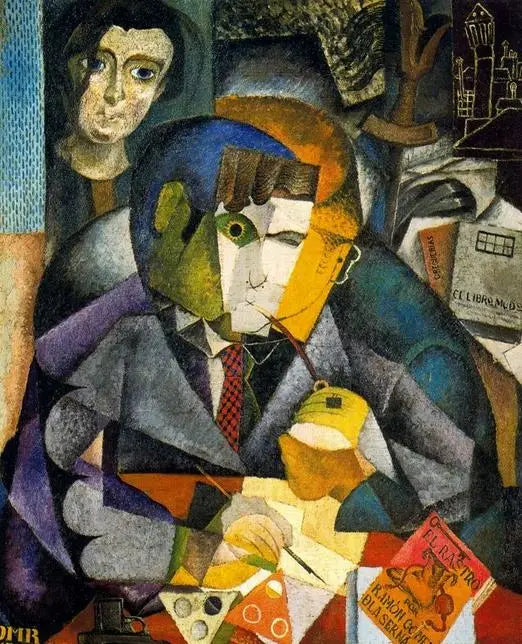 Portræt af Ramón Gómez de la Serna - Diego Rivera