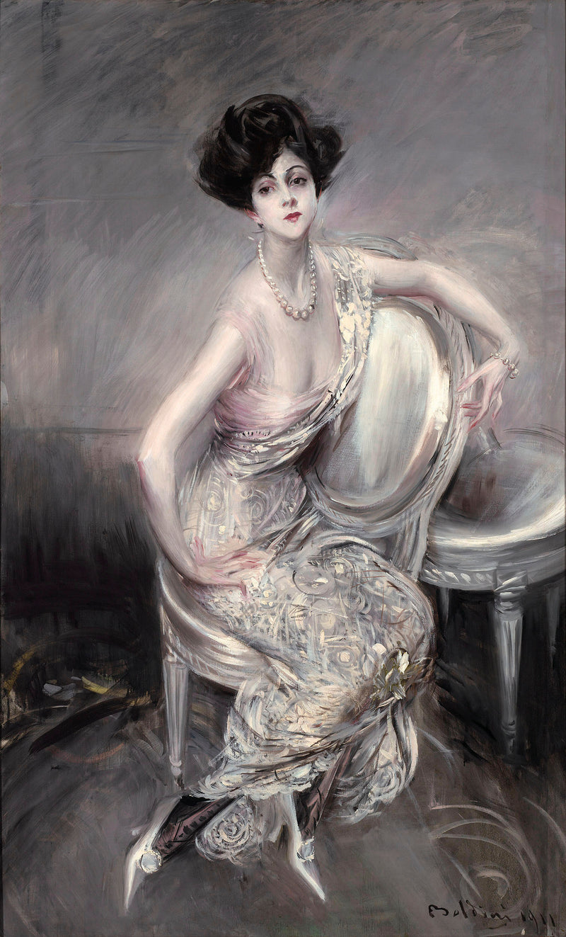 Portræt af Rita de Acosta Lydig siddende - Giovanni Boldini