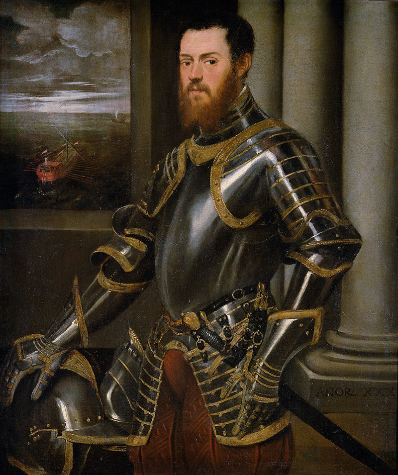 Portræt af Sigismond August med en kongelig galjot - Jacopo Tintoretto