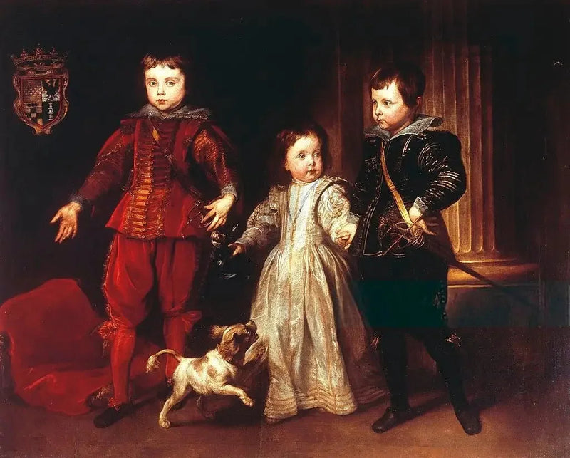Portrait af tre børn fra Spinola-familien - Antoine van Dyck