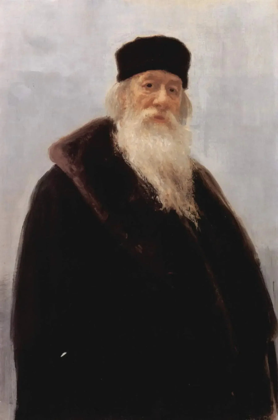 Portrait af Vladimir Vasilievich Stasov, russisk kunsthistoriker  og  Musisk Skrift - Ilya Repin