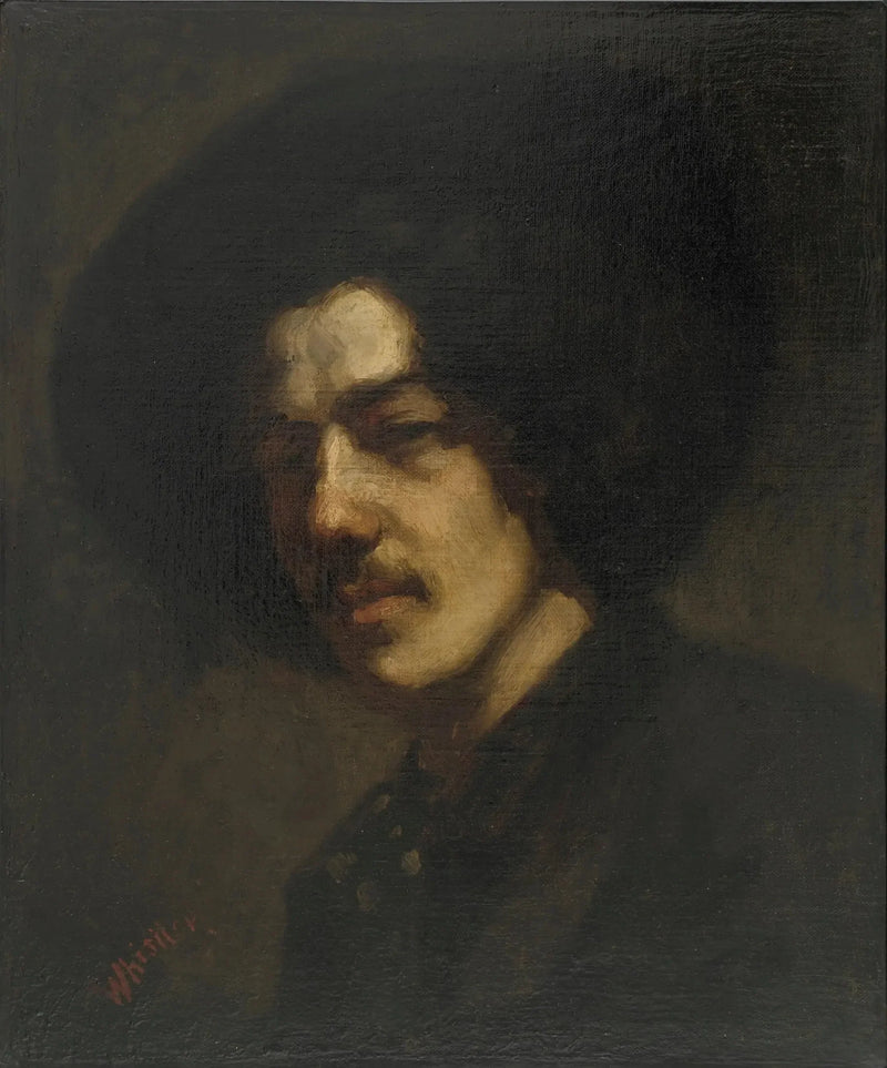 Portræt af Whistler med hat - James Abbott McNeill Whistler