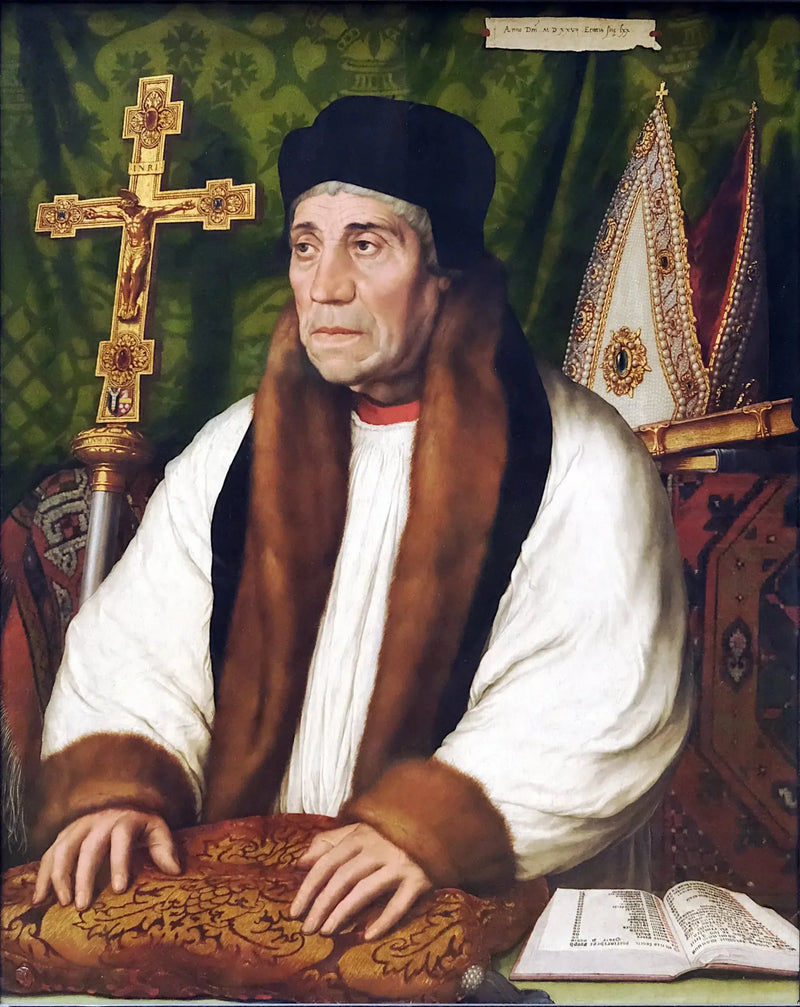 Portræt af William Warham - Hans Holbein den Yngre