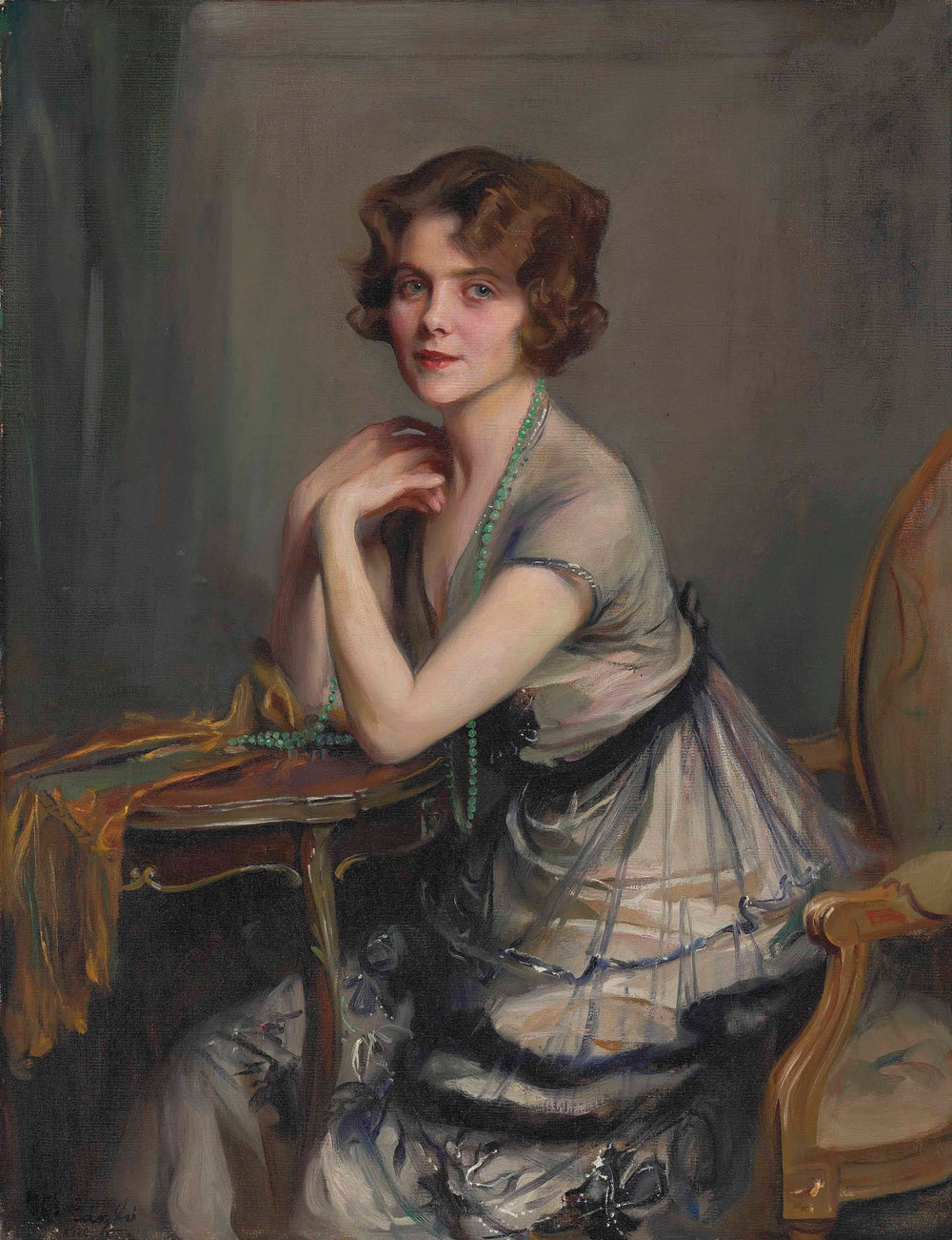 Portrait de Winnie Melville, Mme Derek Oldham - Philip de László image 1 copie peinte à la main à l’huile