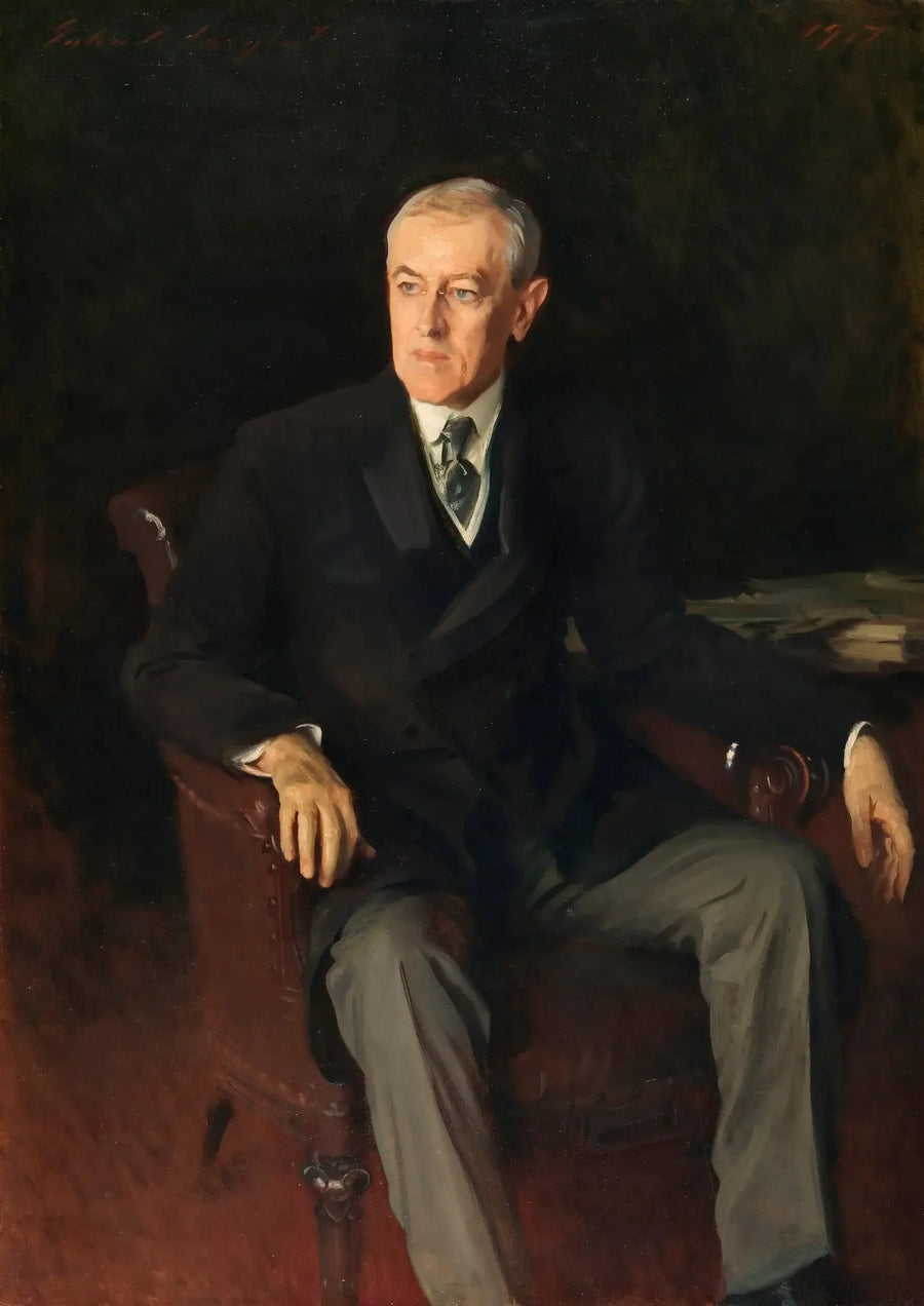 Portræt af Woodrow Wilson (1856-1924), amerikansk præsident - John Singer Sargent