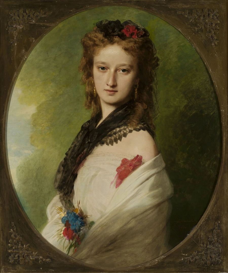 Zofia Zamoyska née Potocka portræt. - Franz Xaver Winterhalter