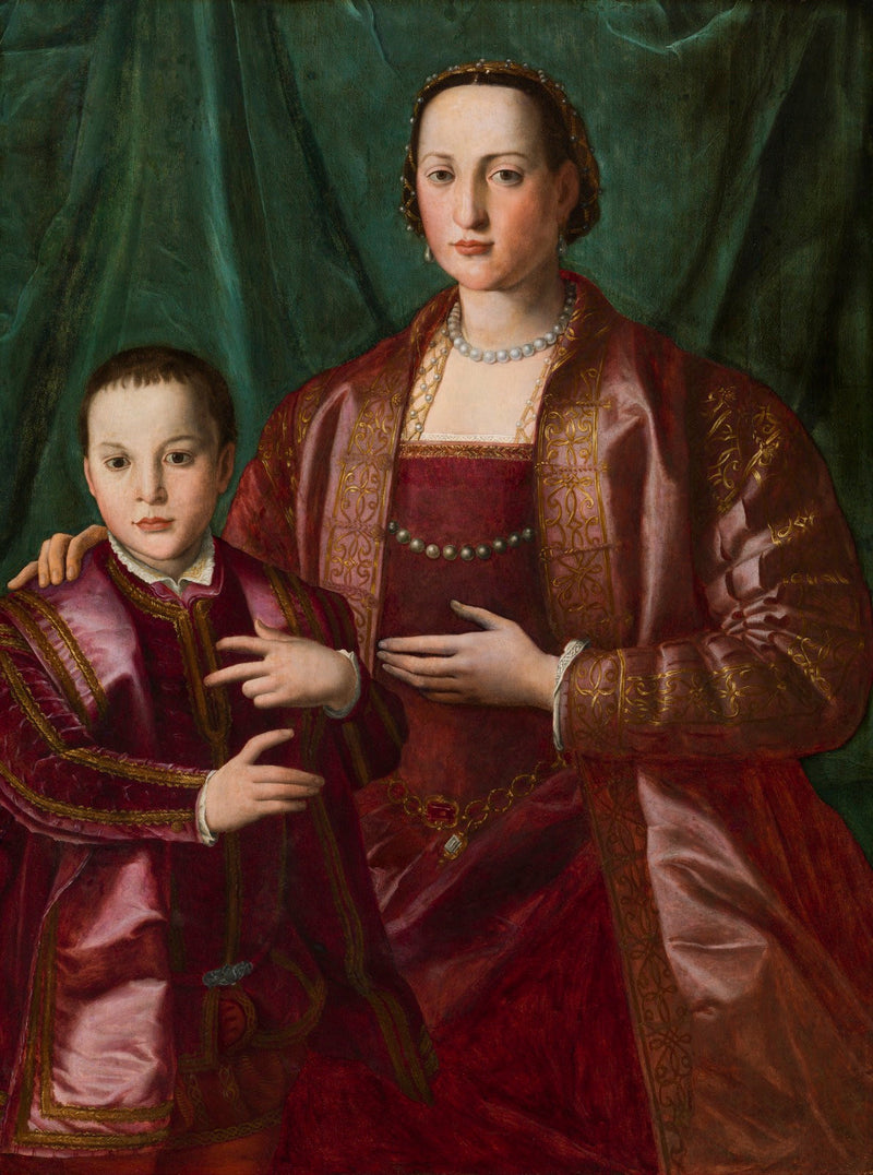 Portræt af Eleonore af Toledo og hendes søn, Francesco de'Medici - Bronzino