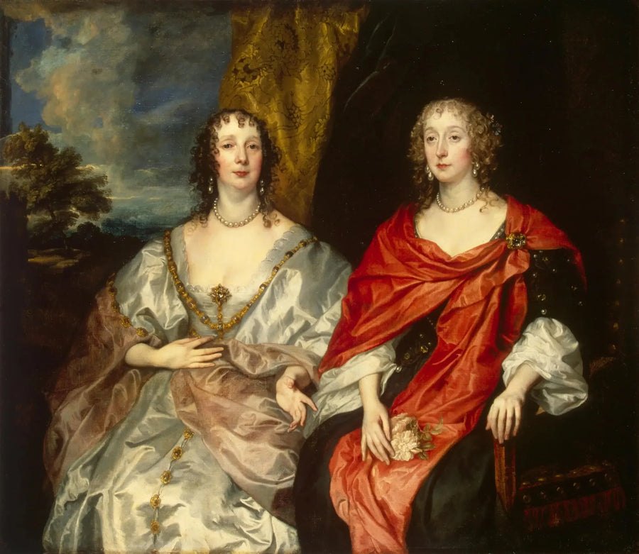 Dronning Henriette-Maries brudepiger portræt - Antoine van Dyck