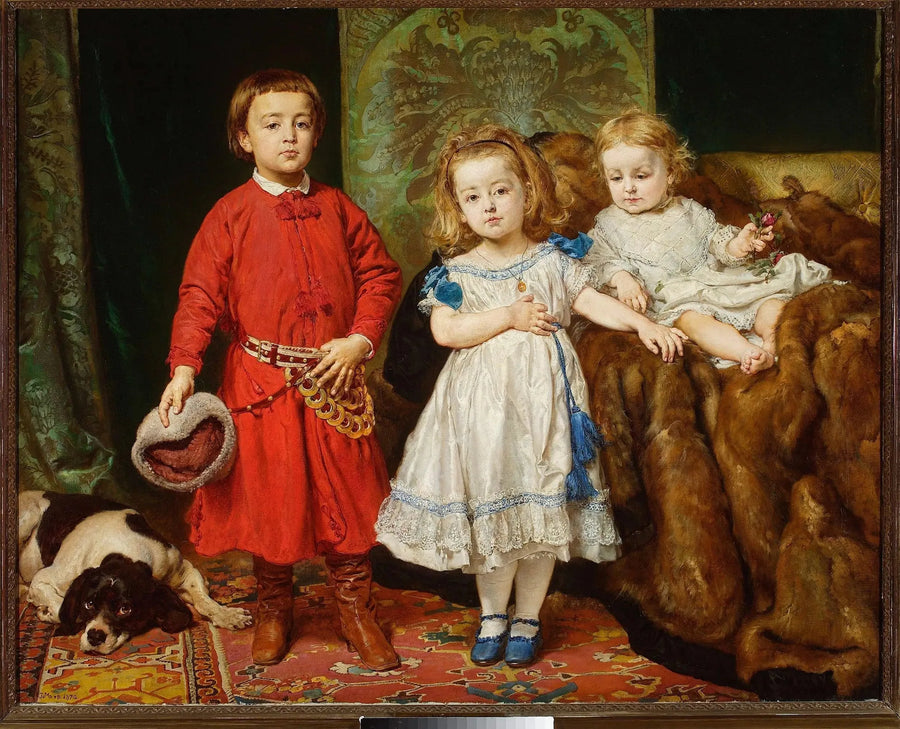 Portræt af kunstnerens børn: Tadeusz, Helena og Beata - Jan Matejko