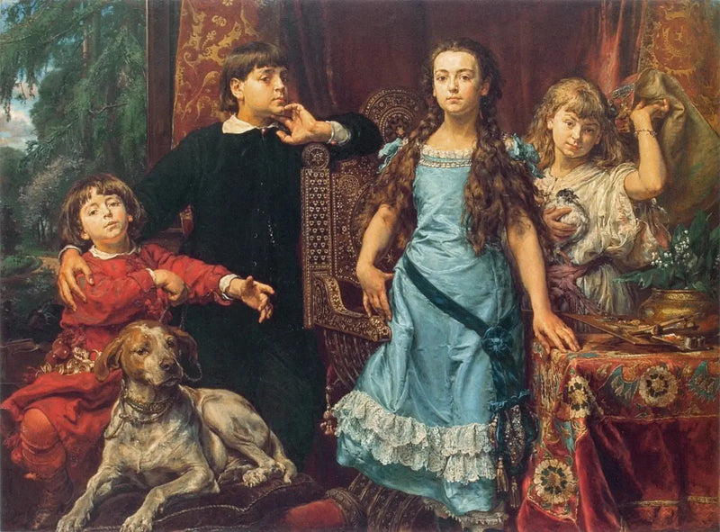 Portræt af kunstnerens fire børn - Jan Matejko
