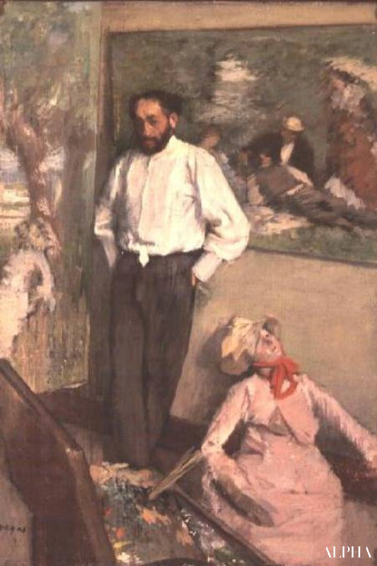 Portrait d'Henri Michel-Levy dans son atelier - Edgar Degas - Reproductions de tableaux et peintures haut de gamme