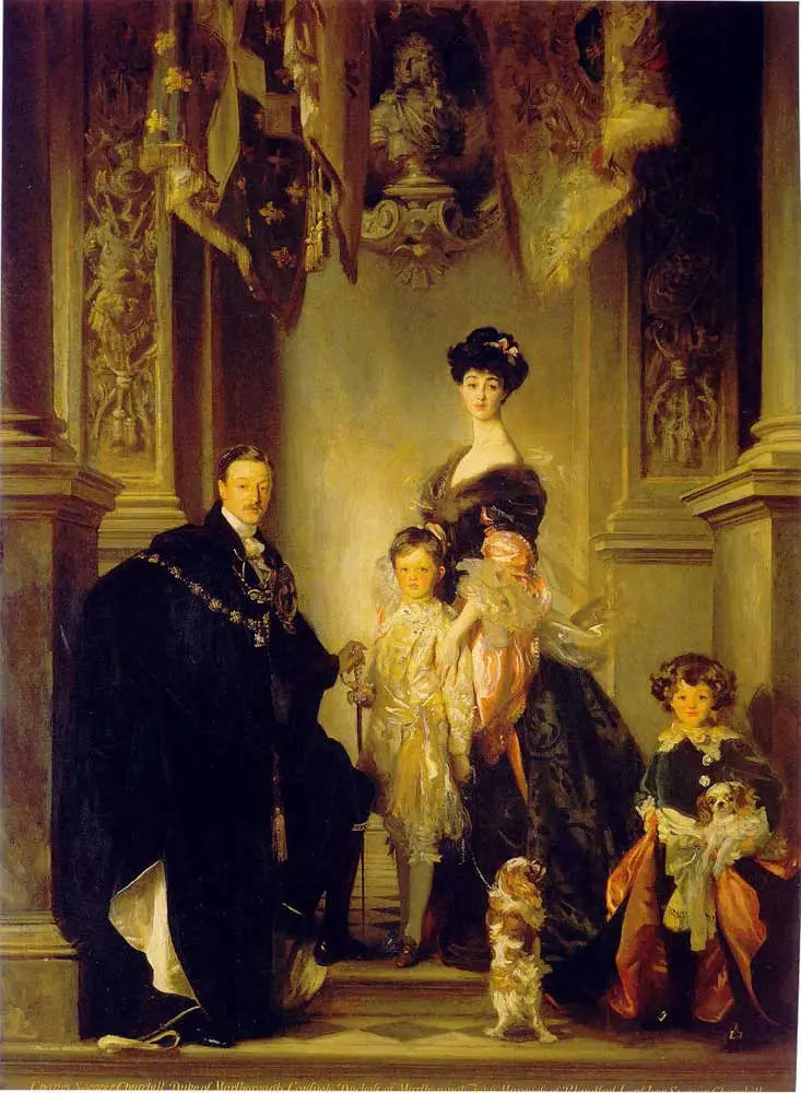 Portræt af den 9. hertug af Marlborough med sin familie - John Singer Sargent