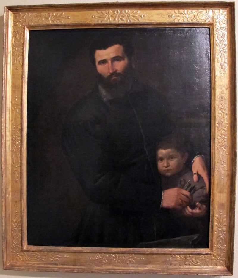 Portræt af kirurgen Gian Giacomo Bonamigo med sin søn Giovanni Antonio - Lorenzo Lotto