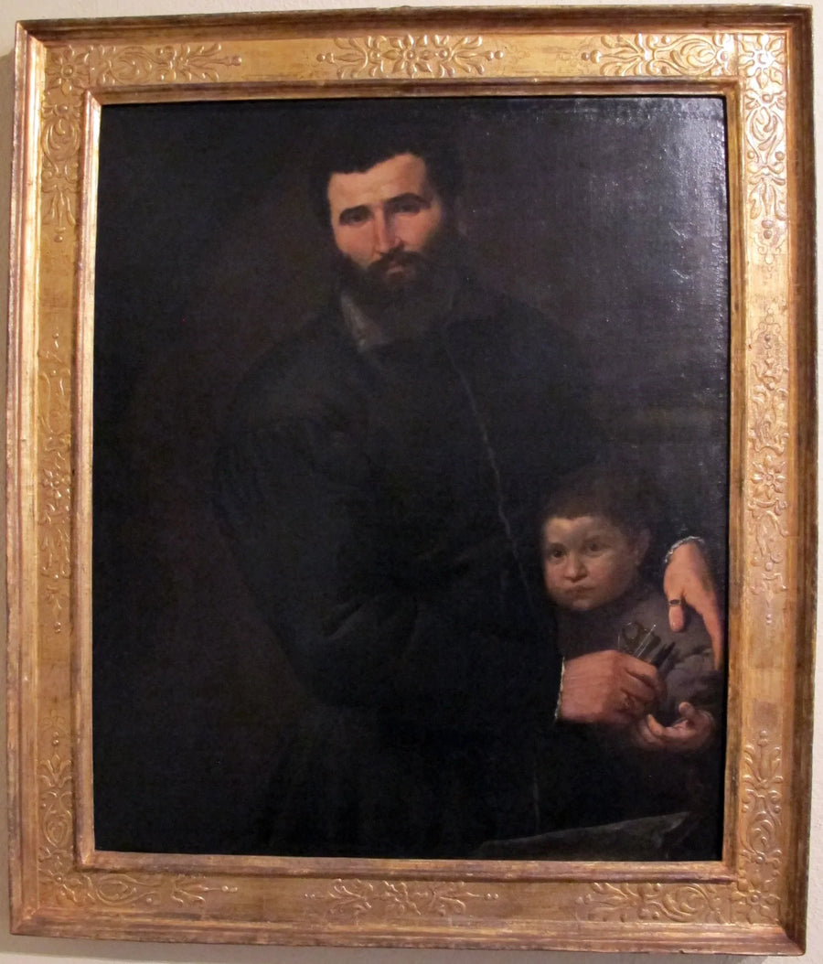 Portræt af kirurgen Gian Giacomo Bonamigo med sin søn Giovanni Antonio - Lorenzo Lotto