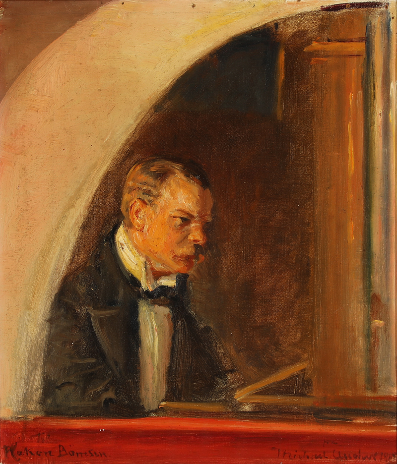 Portræt af komponisten Hakon B��rresen. -Michael Peter Ancher