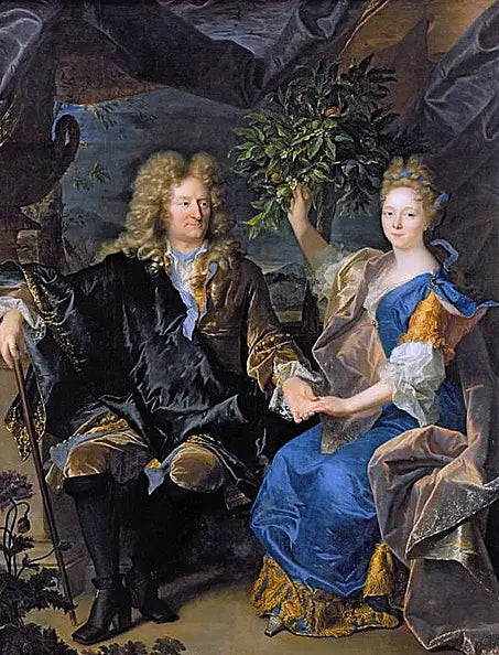 Portrait du comte Jan Andrzej Morszstyn et de sa fille Isabelle Catherine - Hyacinthe Rigaud image 1 reproduction réalisée par Alpha Reproduction