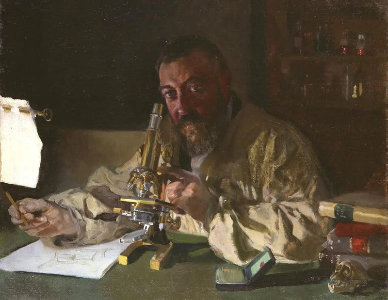 Portræt af Dr. Simarro ved mikroskopet - Joaquín Sorolla