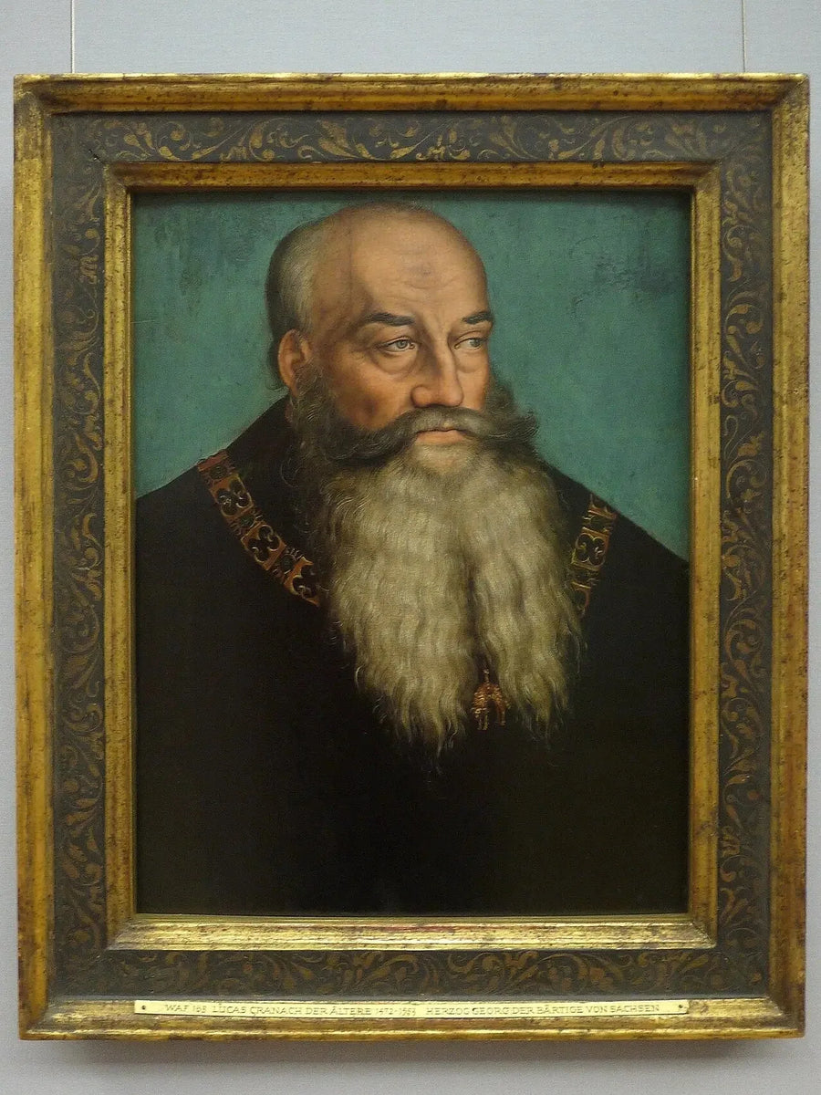 Portræt af hertug Georg af Sachsen, også kendt som Georg den skæggede - Lucas Cranach den Ældre