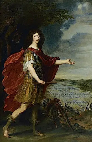 Portræt af Den Store Condé foran slagmarken ved Rocroi (19. maj 1643) - Juste d'Egmont