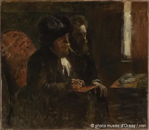 Portræt af gravøren Desboutin og gravøren Lepic - Edgar Degas