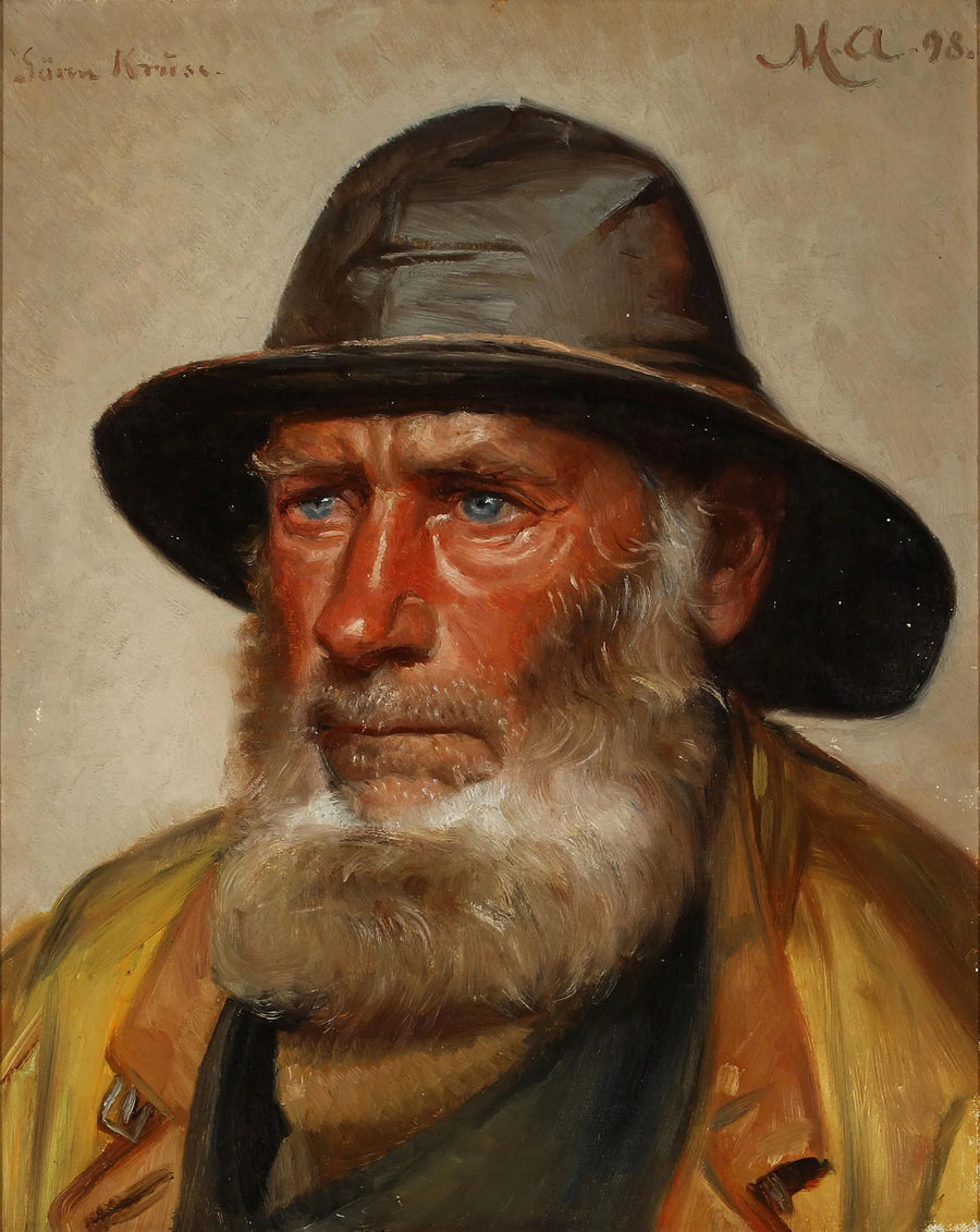 Portræt af fiskeren og redningsmanden af ​​Skagen, Seren Kruse. -Michael Peter Ancher