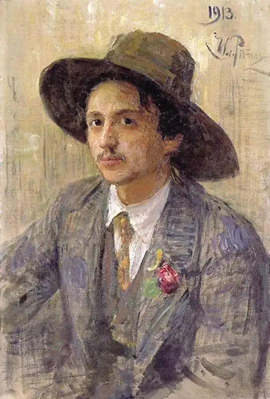 Portrait af maleren Isaak Izrailevich Brodsky - Ilya Repin