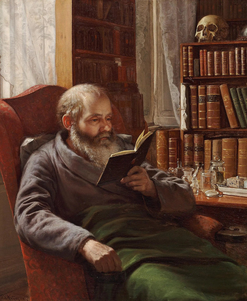 Portræt af kunstnerens adoptivfar, zoologen og professor Henrik Nicolai Krøyer - Peder Severin Krøyer