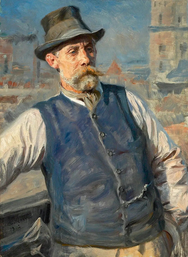 Portræt af murermester Heinrich Krone's virksomhedspræsident. - Peder Severin Krøyer