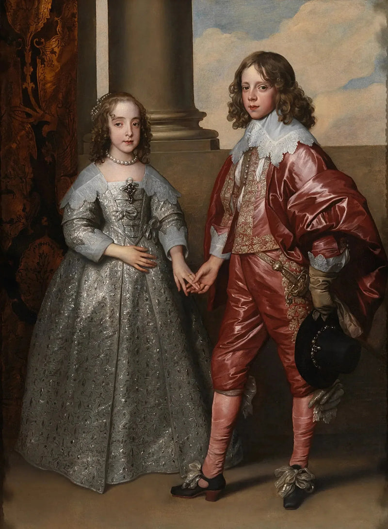 Portræt af prins Wilhelm II af Orange og hans hustru Marie-Henriette Stuart - Antoine van Dyck