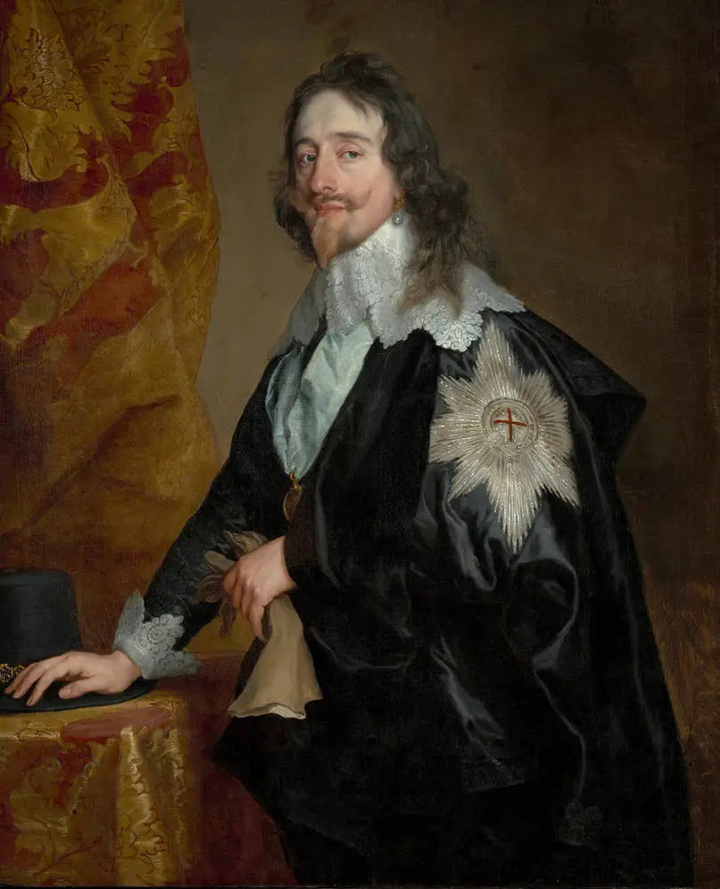 Portræt af kong Charles I (1600-1649), med The Order of the Garter - Antoine van Dyck