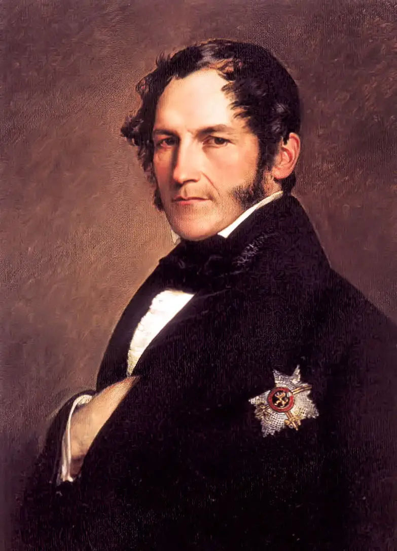 Portræt af kong Leopold I i sort habit - Franz Xaver Winterhalter